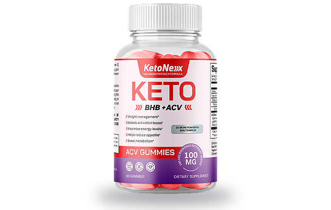 Frasco individual de KetoNex KETO BHB + ACV Gummies